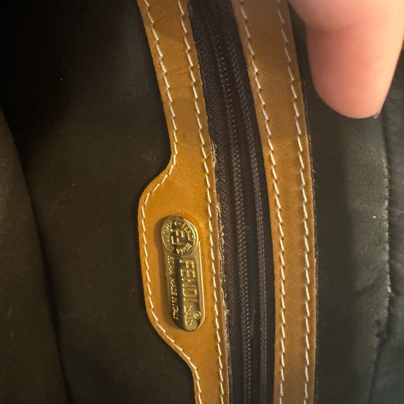 Vintage Fendi Roma Italy 1925 Bag, Cloth And Leather Crossbody Bag - Picture 6 of 8